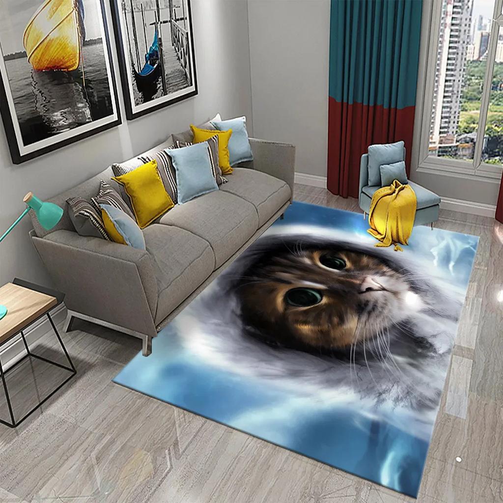 3D Cute Fantasy Cartoon Cat Carpet for Bathroom Kitchen Entrance Anti-Slip Mats Bedroom Doormat Living Room Welcome Decor Mats