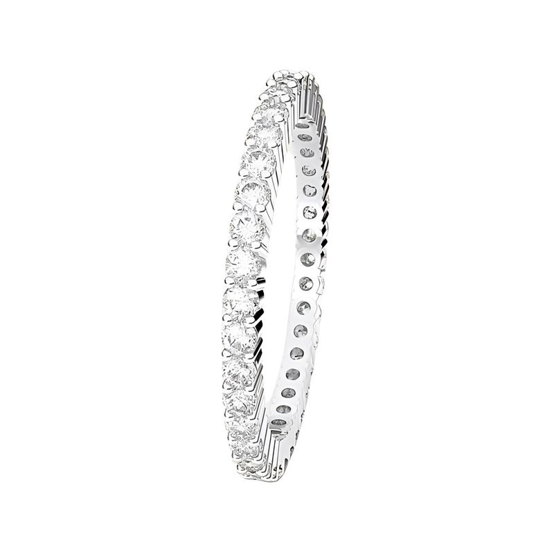 Swarovski Matrix Vittore Cut Design Gemstone Rhodium Plated Ring Unisex Couple Style Silver 5656299