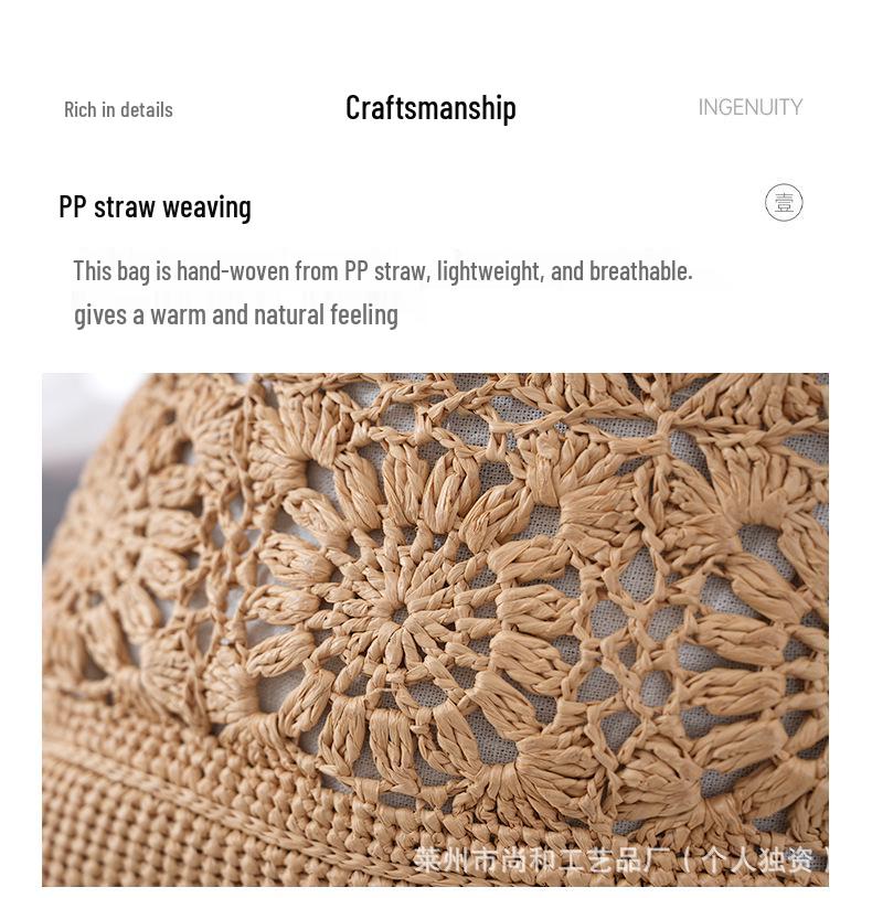 Stylish Minimalist Women's Commuter Backpack - Large Capacity, Versatile Hollowed-Out Straw Braided Design