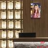 Hisun Tin Sign HD Metal Tin Sign Beautiful Blonde Girl In Pink Sweater City Night Bokeh Portrait Wall Art Decor