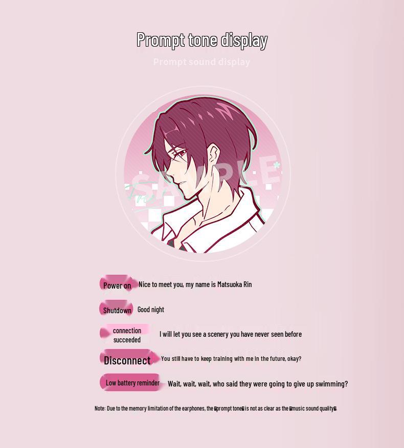 Matsuoka Rin Bluetooth Wireless In-Ear Headphones - Anime Edition