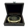 3" Large Bronze or Black Poetry Compass In Wooden Box