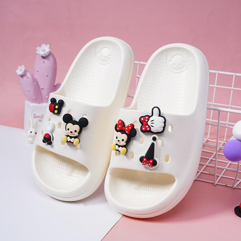 Adorable Cartoon Mickey Summer Indoor Slippers For Girls With Slip-resistant Eva Sole