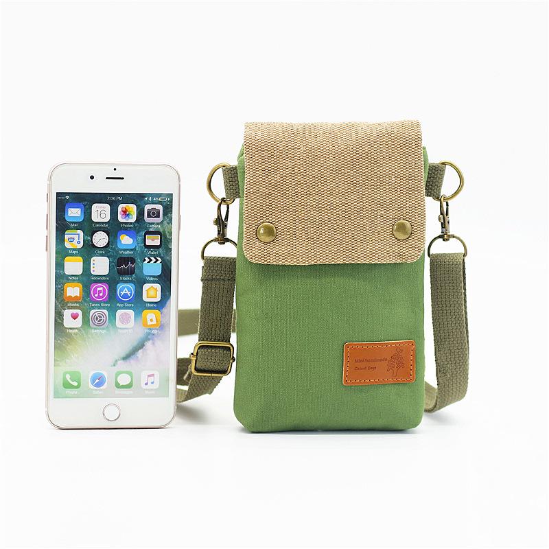 Solid Color 3 Layer Crossbody Cell Phone Bag Simple Cloth Women's Bag Fashion Satchel Shoulder Coin Purse