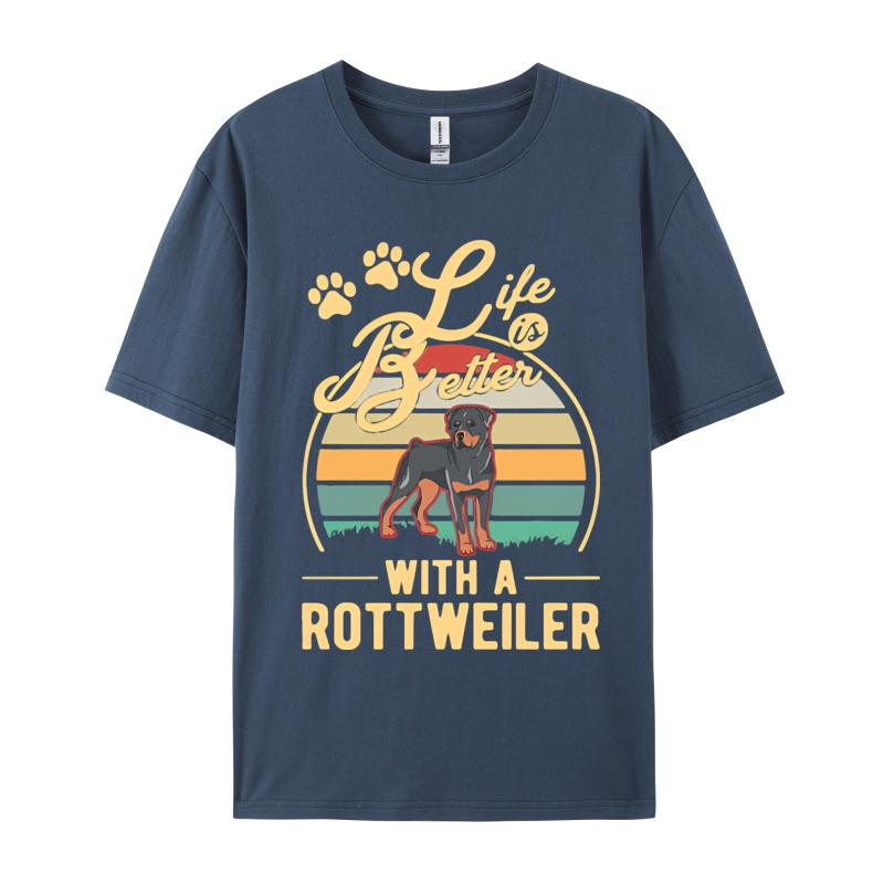Life Is Better With A Rottweiler Tshirt Boy Funny TShirt Top TShirts Tops Shirt For Unisex On Sale Cotton T Shirt