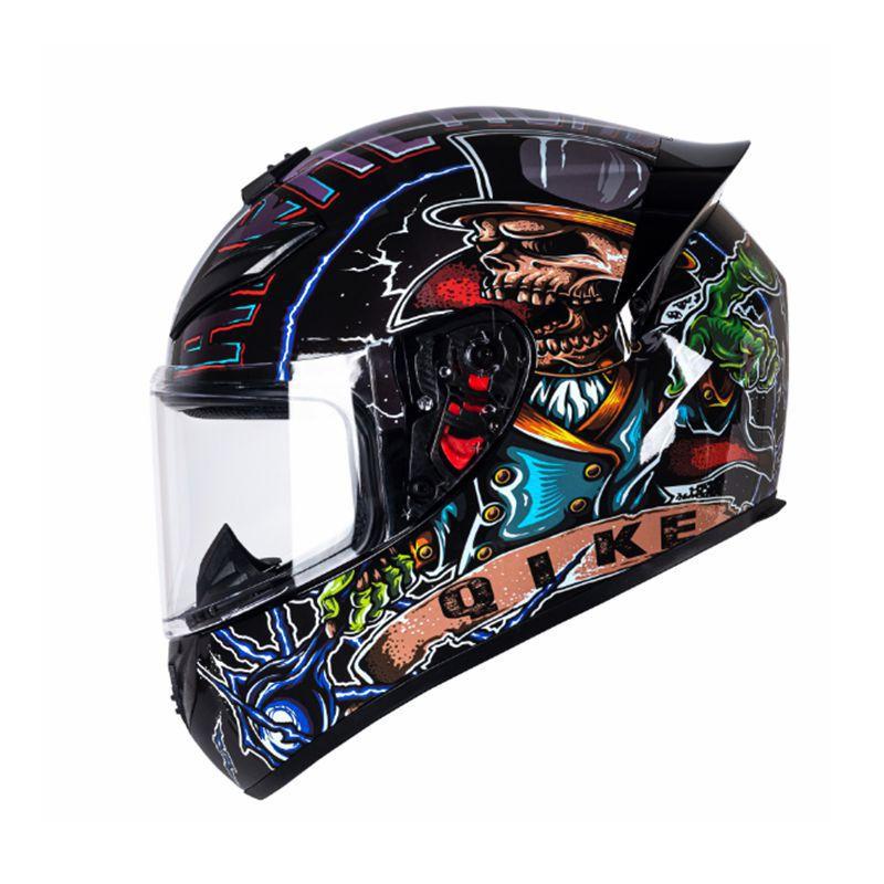 New QK111 Four-Season Full-Face Motorcycle Helmet Unisex Riding Helmet for Adults with Clear or Black Lens Available