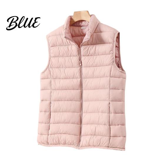 Gilet Piumino Casual Moda Capospalla Leggero Trapuntato Vestibilità Slim per Donna Giacca Senza Maniche Zip