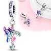 Charm Bead Charms Copper Plated Bluepurple Hummingbird Crucifix Pendants Compatible With Authentic Ideal For Women Jewellery Do It Yourself Making Gi