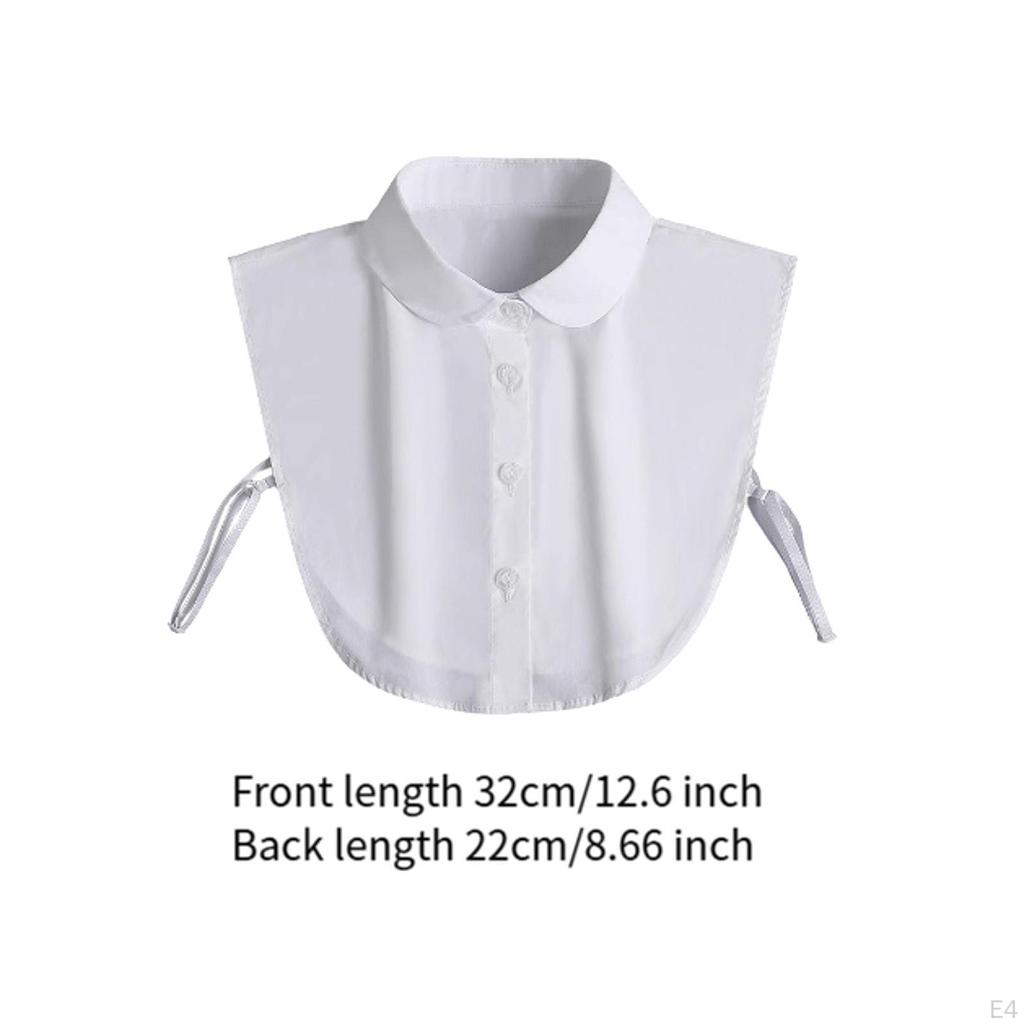 White False Collar Decor Elegant Shirts for Clothes Formal Uniforms