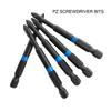 Heavy Duty Alloy Steel Screwdriver Bits Set 5pcs PZ1 PZ2 PZ3 75mm Length