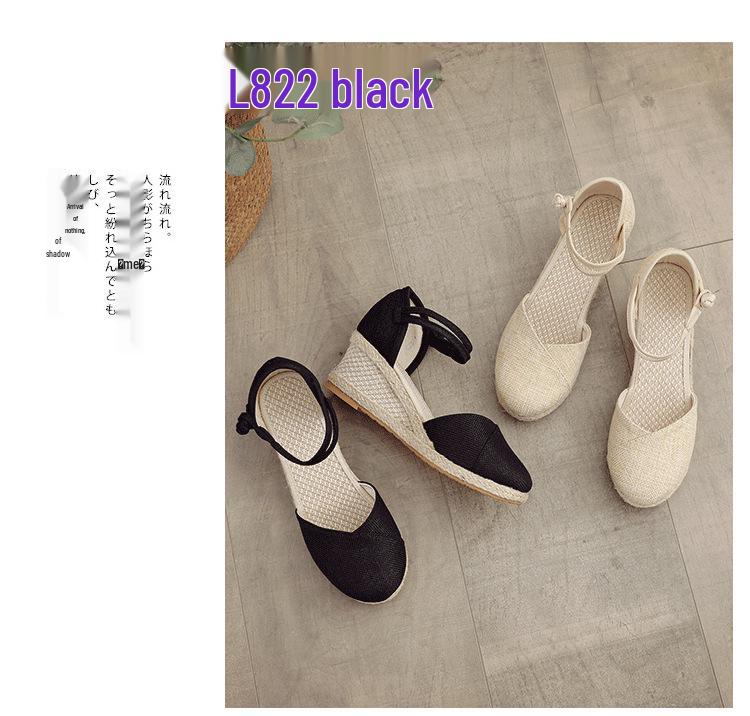 Damen Sommer Keilsandalen mit einem Riemen: Vielseitig, Einfarbig, Mit Schnalle, Atmungsaktiv, Hoher Absatz