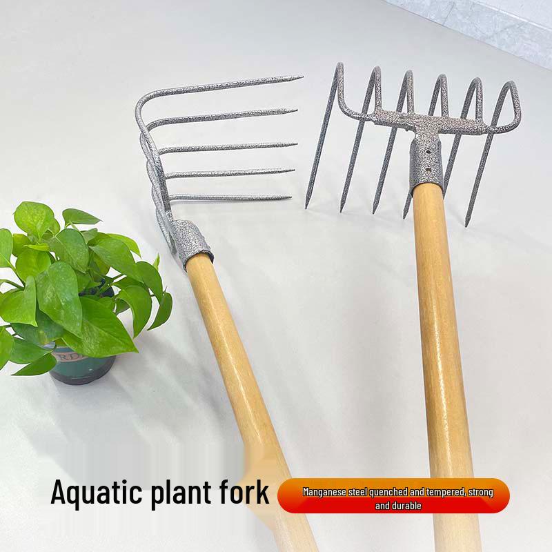 Extended Algae and Water Weed Removal Rake 5-Tooth Grass Fork Head
