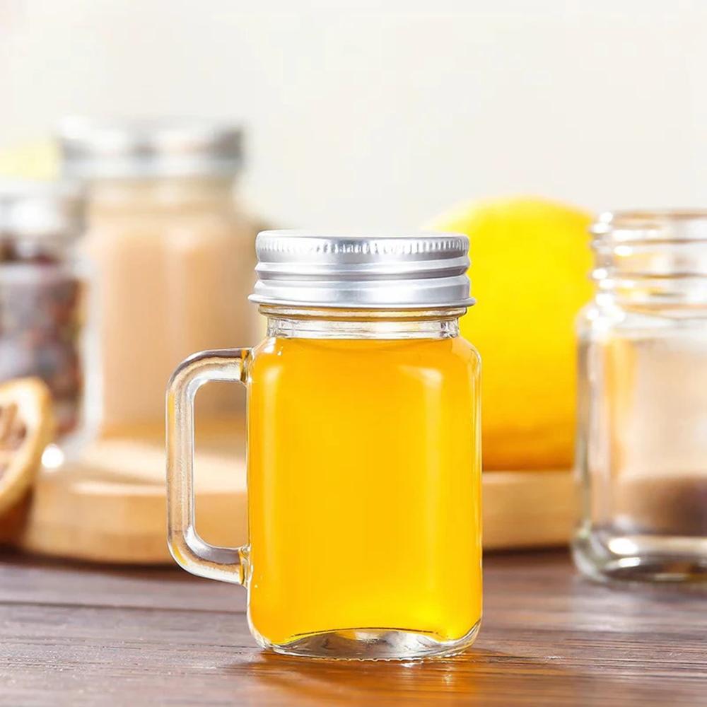 35ml Portable Mini Sub-Bottling Coffee Concentrate Bottle With Handle Leakproof Honey Storage Tank Whisky Glass Jar Jam Jar