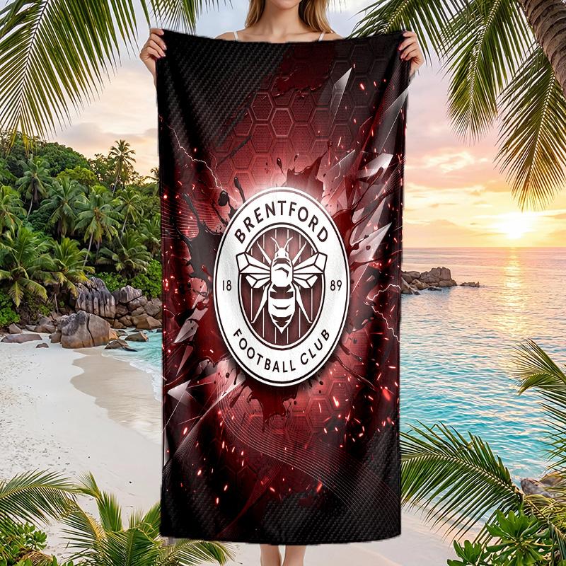 Brentford Football Beach Towel Soft Microfiber Summer Towel Quick Dry Absorbent Towel for Beach Swimming Pool Travel