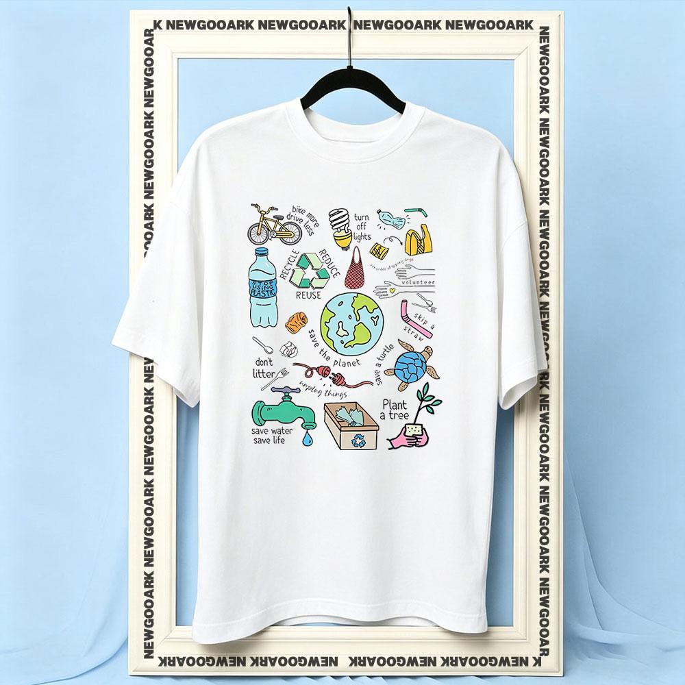 Every Day Earth Day Environment Awareness Save The Earth tshirt woman man Casual cotton printed t shirts Adult Oneck S
