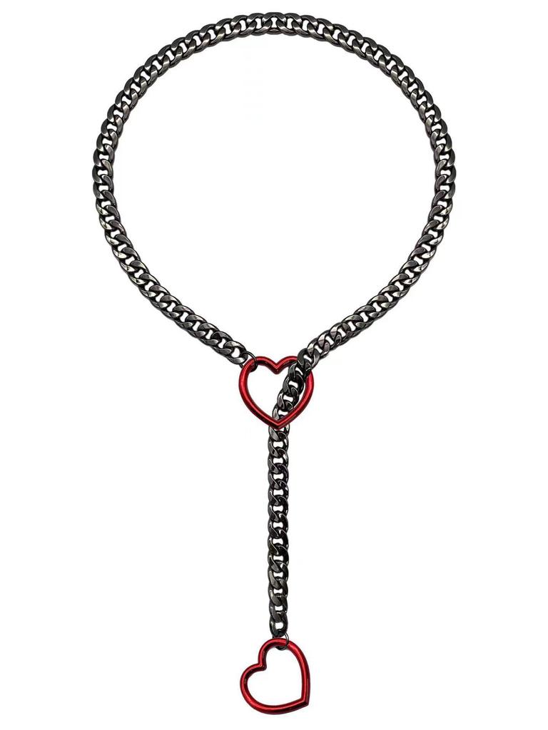 European & American Gothic Cuban Chain Love Pendant Adjustable Necklace