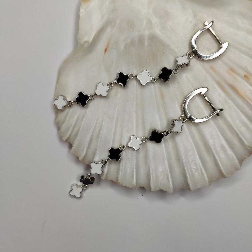 Silberne Ohrringe mit Emaille (2130246)