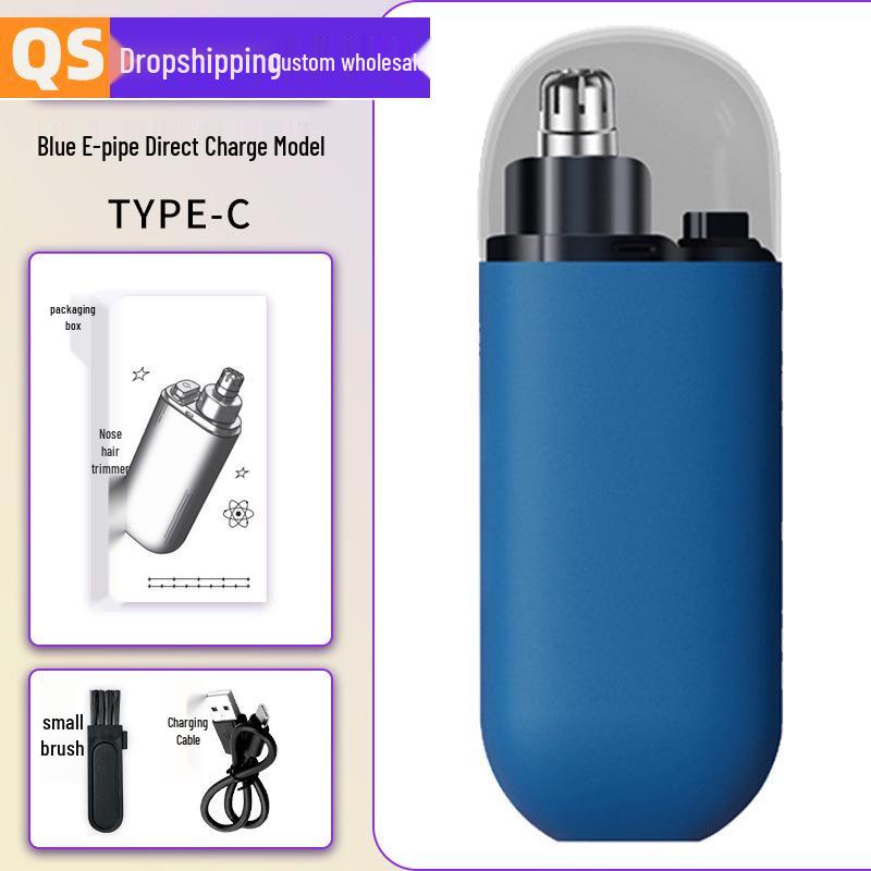 Rechargeable Waterproof Unisex Nose Hair Trimmer with Power Display