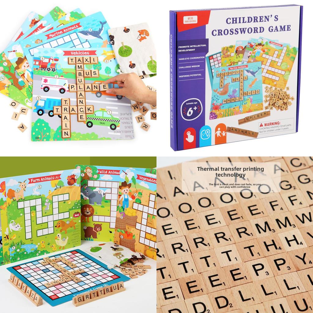 Wooden Word Chain Puzzle Game For Kids Educational Learning Toy