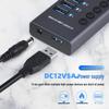 10-Port USB 3.0 Hub with Independent Switches and High Current Expansion Dock