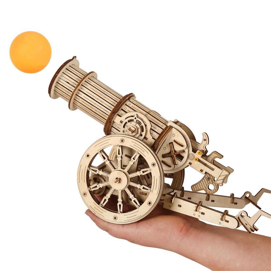 New Popular 3D Wooden Cannon Puzzle - Diy Assembly Model Kit, Creative Craft Gift For Adults/Teens