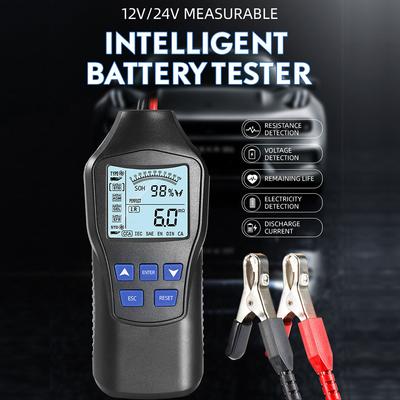 Autobatterietester, intelligenter 12-V/24-V-Autobatterietester, Schnellladestecker, Anlassprüfung, Diagnose-Scan-Tool, LCD-Digitalanzeige