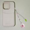 Elegant Acrylic Bead Phone Chain Phone Charm Pendant Portable Keychain Flower and Heart Leaves for Women's Fashion