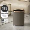 Quality Double Layer Leather Trash Can Metal Beautiful Waste Paper PU Basket Storage Bin for Bathroom  Bed Room