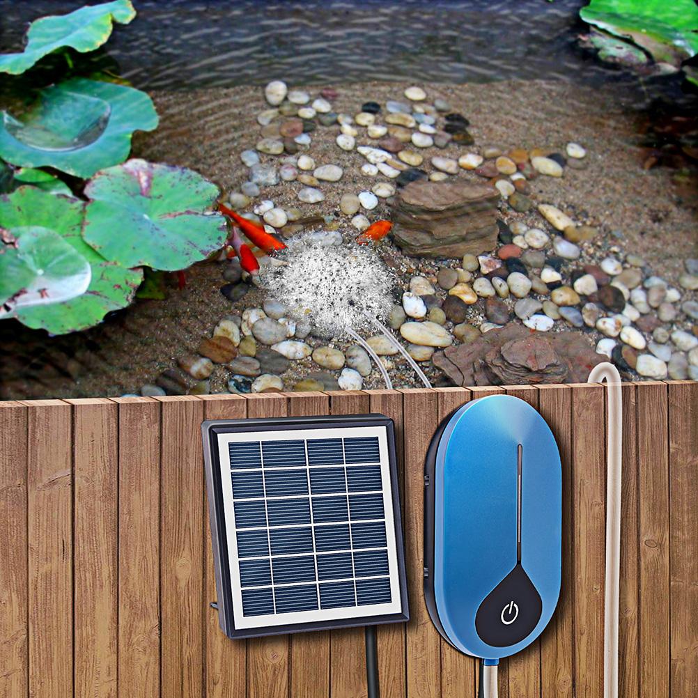 2022 New Solar Air Pump Kit Fish Tank Oxygenator USB Portable Pond Aerator with Pipe Air Stone for Outdoor Garden Fish
