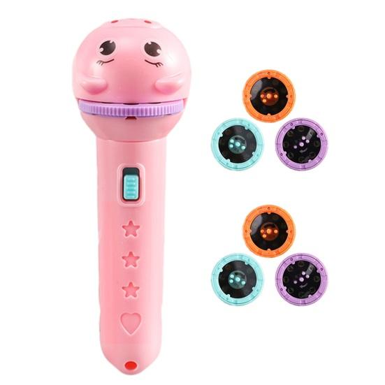 Kids Story Projector Flashlight Animal Image Projector Toy with Changeable Discs Early Learning Educational Toy for Bedtime Fun Gift for Children