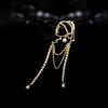 New Creative Full Zircon Tassel Girl Wearing Pearl Earrings Brooch for Women High-end Retro Corsage Suit Pin Jewelry Accessories