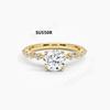 Light Luxury 18K Gold With 1 Carat Moissanite Ring With Pure 9/10/14 K Gold Ring