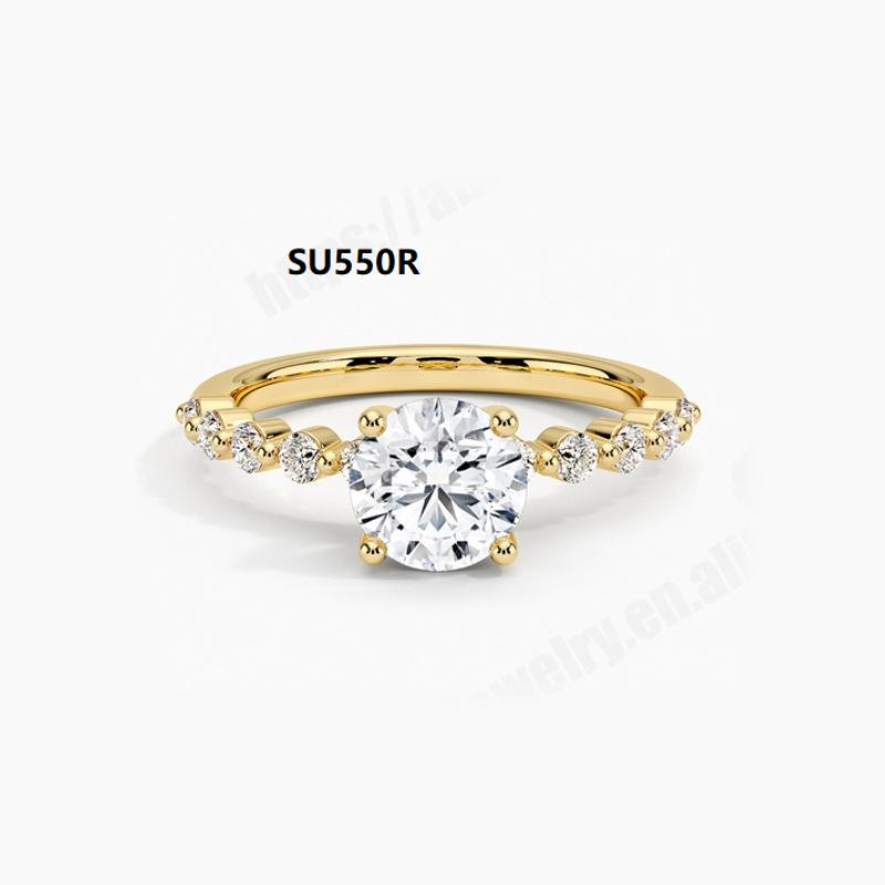 Light Luxury 18K Gold With 1 Carat Moissanite Ring With Pure 9/10/14 K Gold Ring