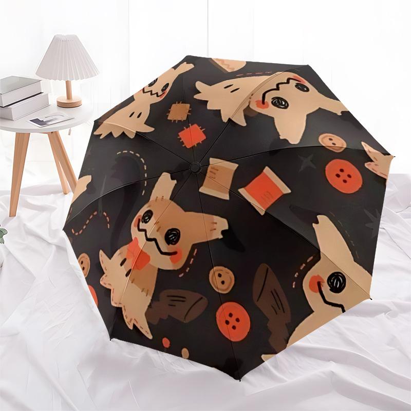 1pc Ghostly Sewing Auto Open/close, All-Season Portable Folding Umbrella for Women & Men, Travel, Everyday, Formal Events - Compact Luxury Parasol, Ou