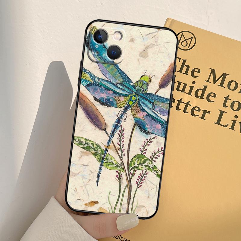 Luxury Dragonfly Phone Case For iPhone 17 16 14 13 12 11 15 Pro Max Mini XR 16e 15 16 Plus 17 Air Full Cover