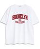 UNDEROFF Oversized Crew Neck Brooklyn Short Sleeve T-Shirt White Blue