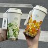 Lily Flower Thermos Cup - Double Wall, Straw & Lid, Perfect for Students, Coffee & Water