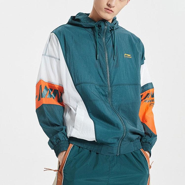 Li Ning Sports Fashion Series Spliced Casual Versatile Loose Sports Jacket Unisex Jacket AFDQ387-4