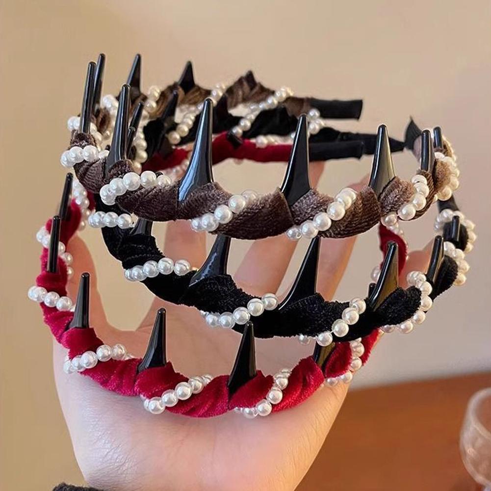 Women Hairband Color Toothed Non-slip Wavy Head Hoop Combing Hairbands Headwear Sweet Headband for Face Wash Sports Hair Accesso