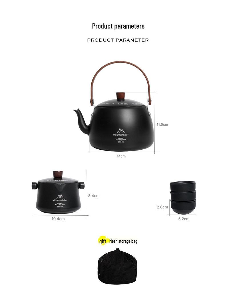 Mountain Guest Portable Tea Brewing Kettle Set for Outdoor Camping & Picnic