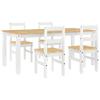 VidaXL Panama 5 Pcs Dining Set White Solid Pine Wood, Dining Table Set, Kitchen Table and Chairs, 3345190