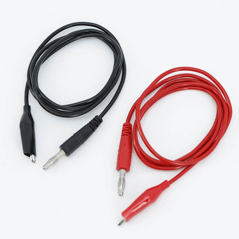 50cm 100cm 1M Red Black Dual 4mm Banana To Alligator Clip Test Crocodile Cable Lead Connector for Test Electrical