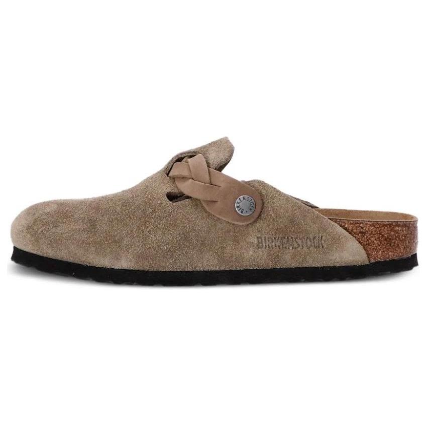 Boston Birkenstock Braided Suede Leather Narrow Taupe Women s 1026694 36