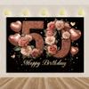 50th Birthday Party Decoration Backgound Surprise Colorful Glitter Balloon Cake Gift Banner Family Happy Photography Studio Prop