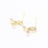 New product simple stone line small stud earrings natural freshwater pearl versatile earrings 925 silver needle earrings women's