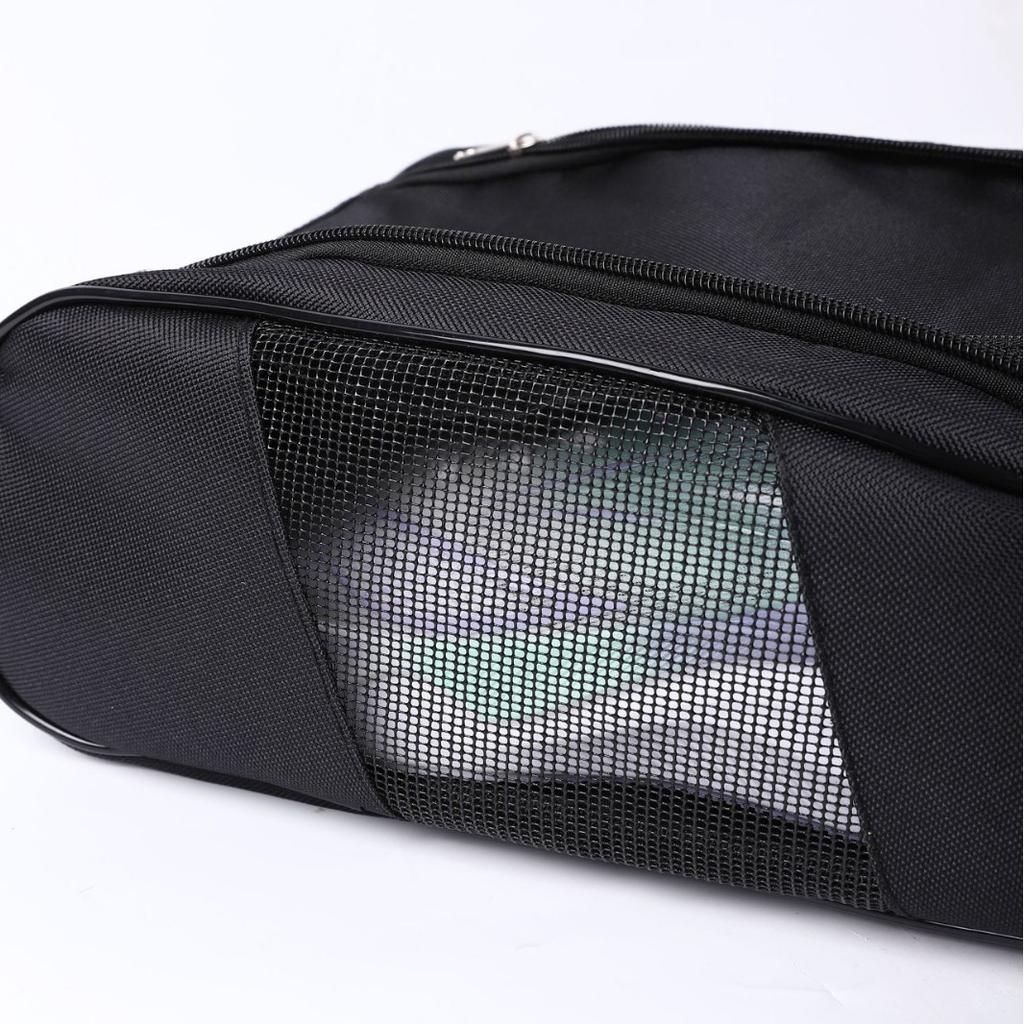 Travel Shoe Bag With Breathable Mesh, Odorless 600D PVC Fabric Golf Shoe Bag, Portable Sports Shoe Storage Pouch For Men Women