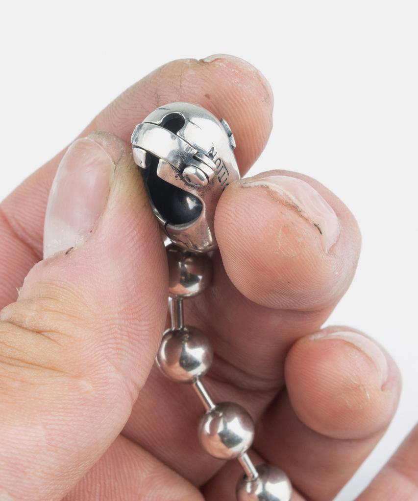 Sheen666 Cross Bone Ball Chain Silver Necklace 8Mm