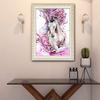 DIY 5D Full Drill  Living Room White Horse Tread Wave Cross Stitch Rhinestone Painting