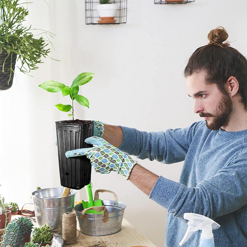 Tall Nursery Pots 20Pcs Tall Seedling Flower Plant Container Tall Plant Bags Container Starting Pots Flower Pot Container Bonsai