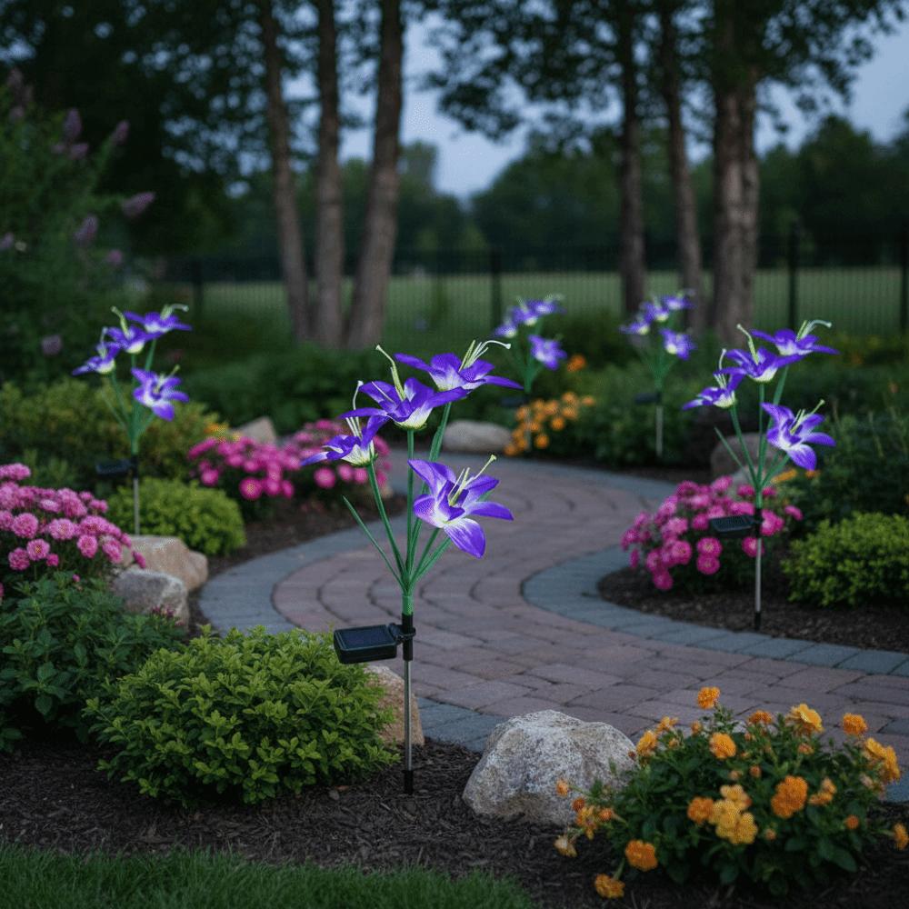 Waterproof Solar Garden Lights Colorful Gradient Solar Garden Decor Outdoor Garden